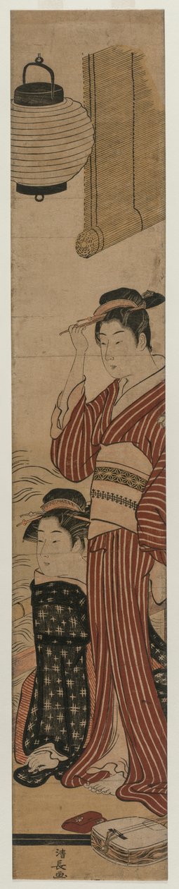 Kaksi geishaa parvekkeella, 1782. tekijältä Torii Kiyonaga