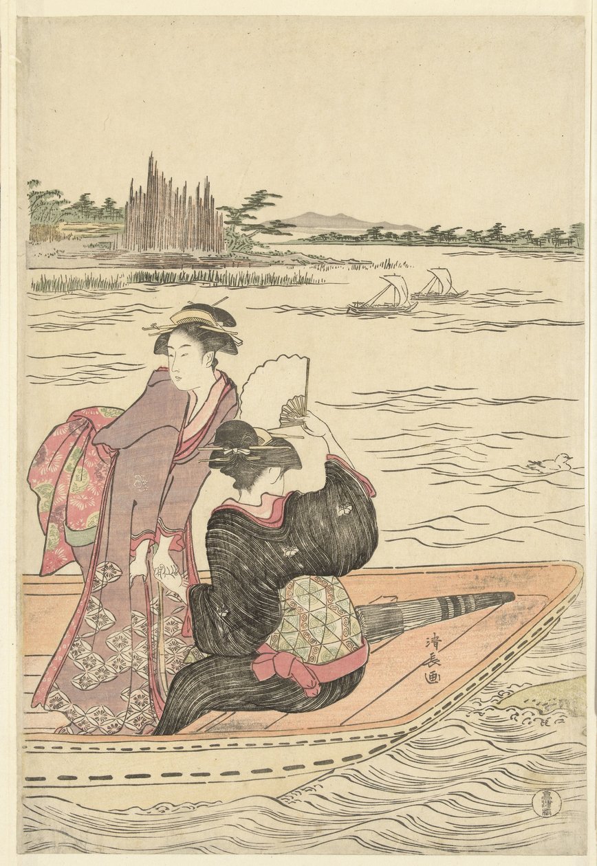 Lautta Sumida-joella tekijältä Torii Kiyonaga