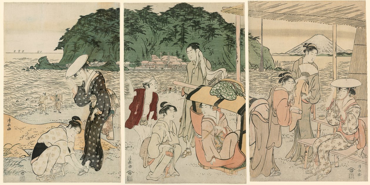 Vieraita Enoshimassa tekijältä Torii Kiyonaga