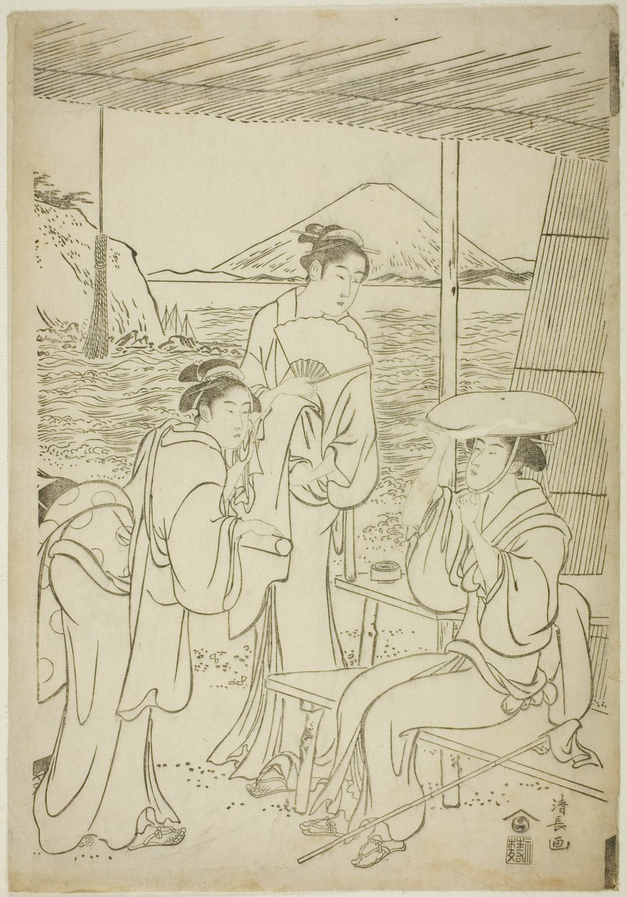 Vieraita Enoshimassa tekijältä Torii Kiyonaga
