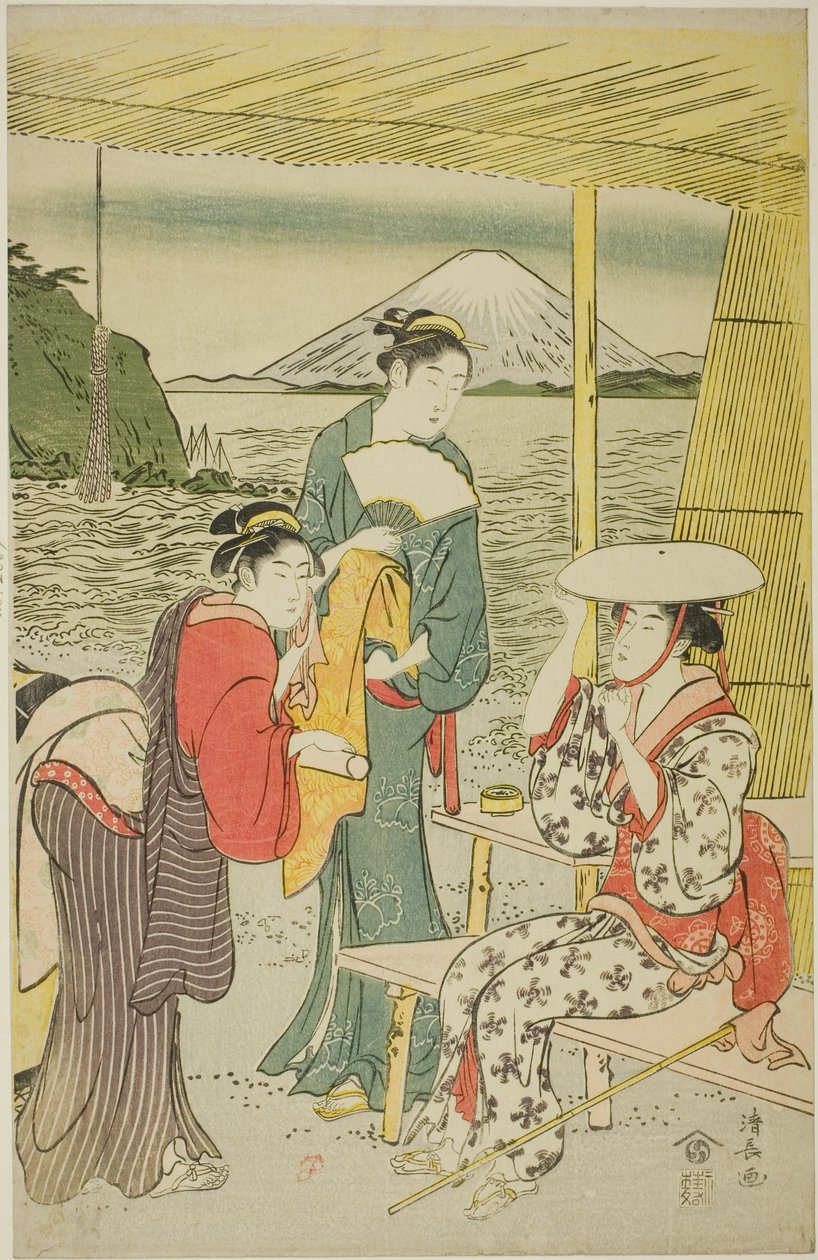 Vieraita Enoshimassa tekijältä Torii Kiyonaga