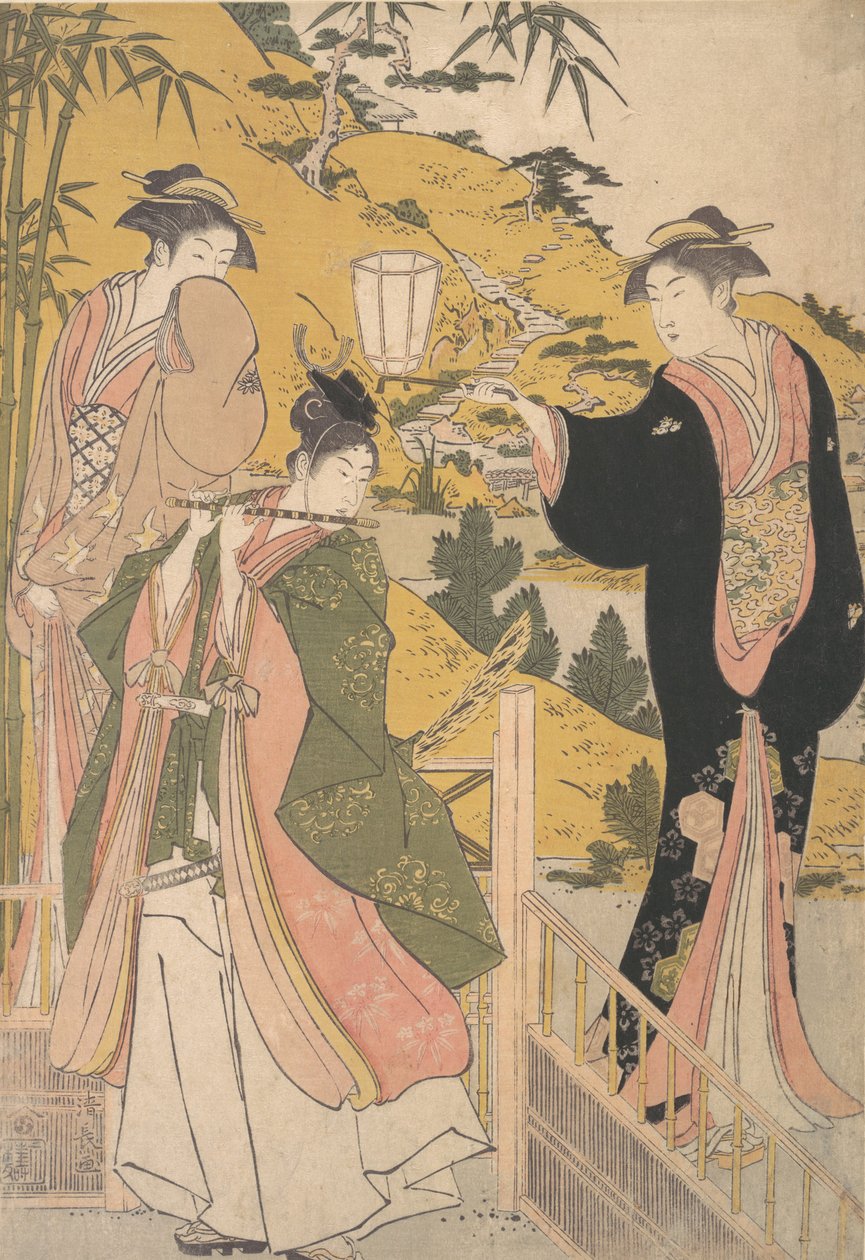 Yoshitsune Serena Kim Tokoro Rurihime, vai mitä? 1785. tekijältä Torii Kiyonaga
