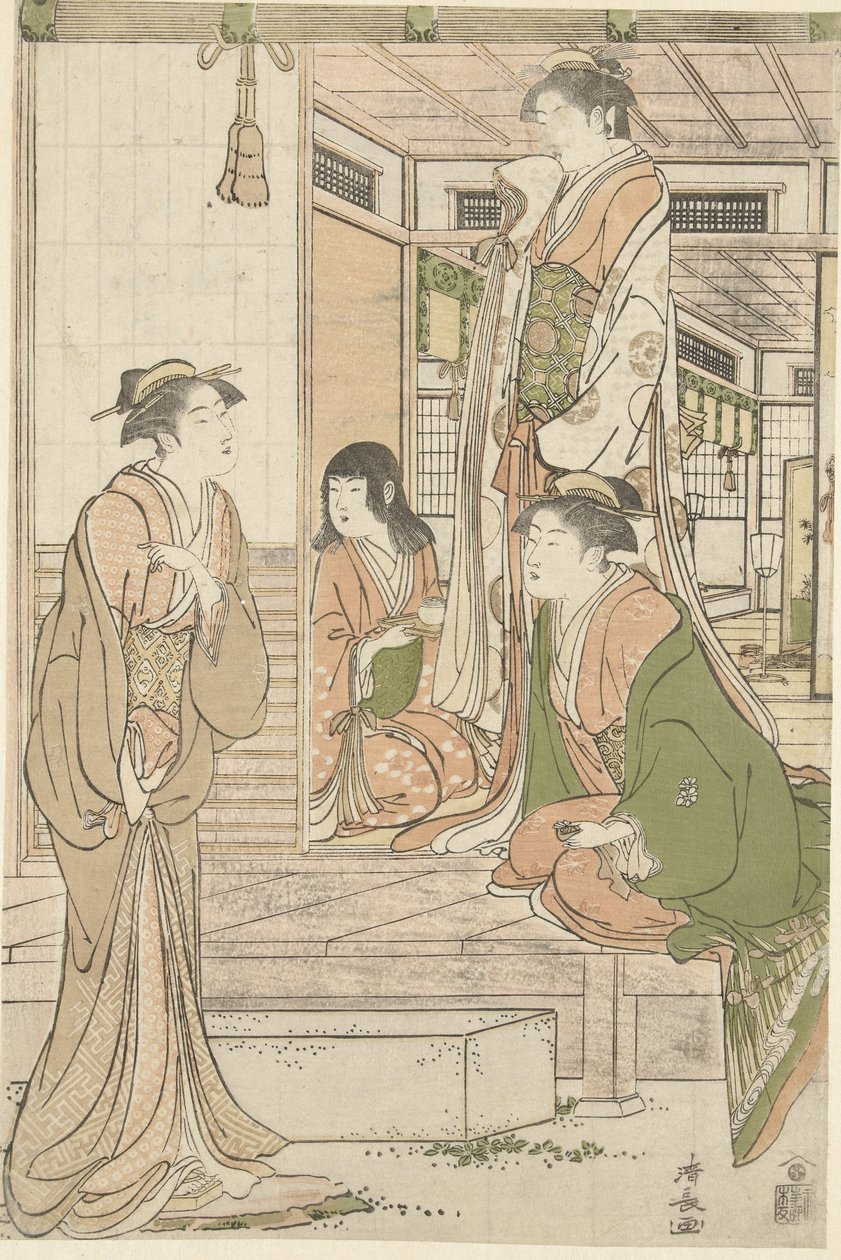 Yoshitsune serenaamassa Joruri himeä. tekijältä Torii Kiyonaga