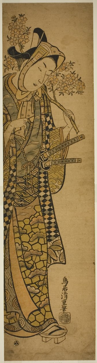 tee ac ja r sanogawa ichimatsu l nuorena g miehenä tekijältä Torii Kiyoshige