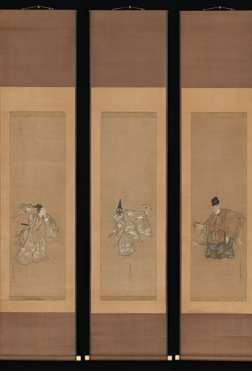 Auspicious Noh Dance Okina, n. 1790-95. tekijältä Toriyama Sekien