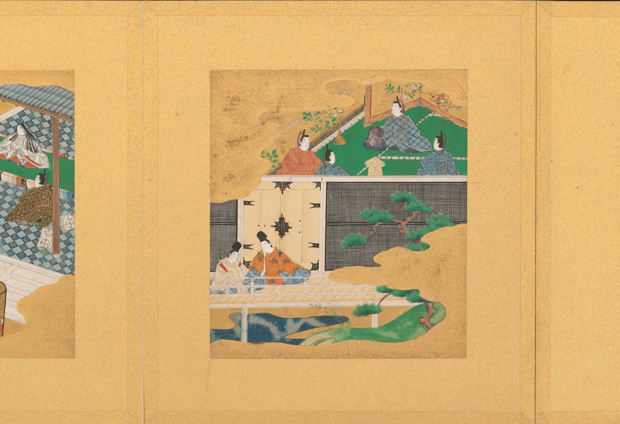 Kohtauksia elokuvasta The Tale of Genji Genji monogatari, 1600-luvun alku. tekijältä Tosa Mitsunori