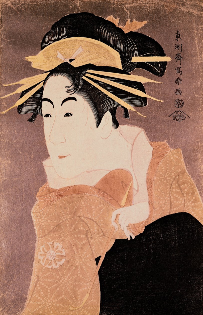 Matsumoto Yonesaburo sa papel ng courtesan na Kewaizaka No Shosho (Shinobu) sa dulang 