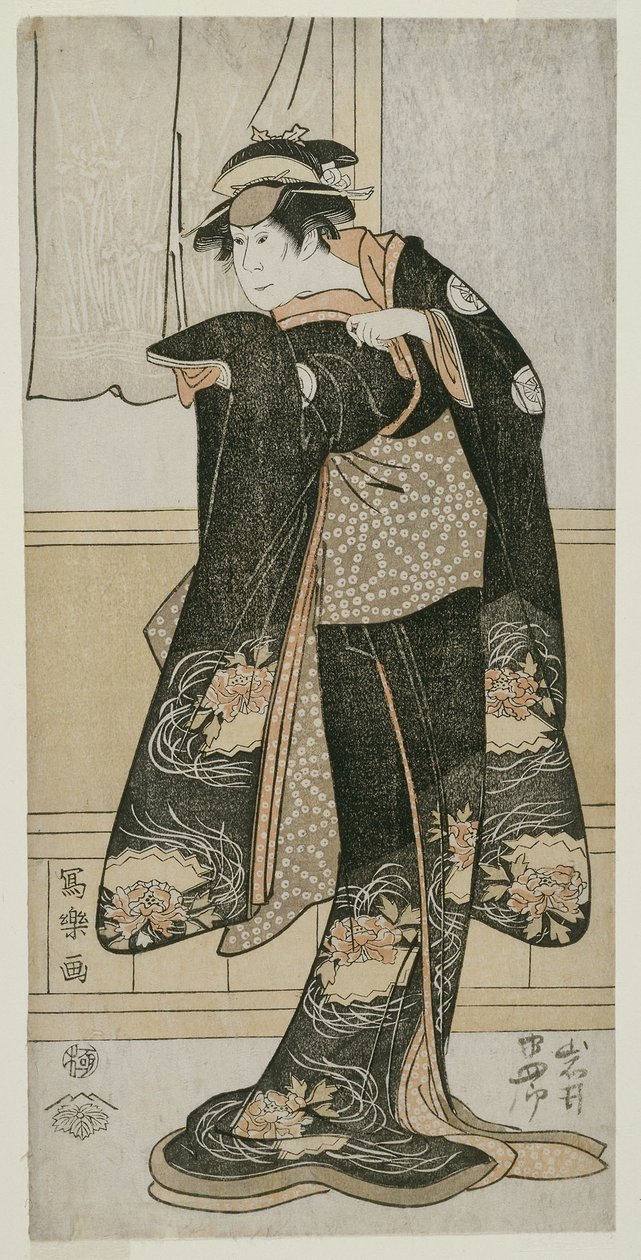 Näyttelijä Iwai Hanshiro lV roolissa Otoma, Kamakuran Inamuragasakin Ohinan tytär (Yondai-me Iwai Hanshiro no Kamakura Inamuragasaki no Ohina musume Otoma) tekijältä Toshusai Sharaku