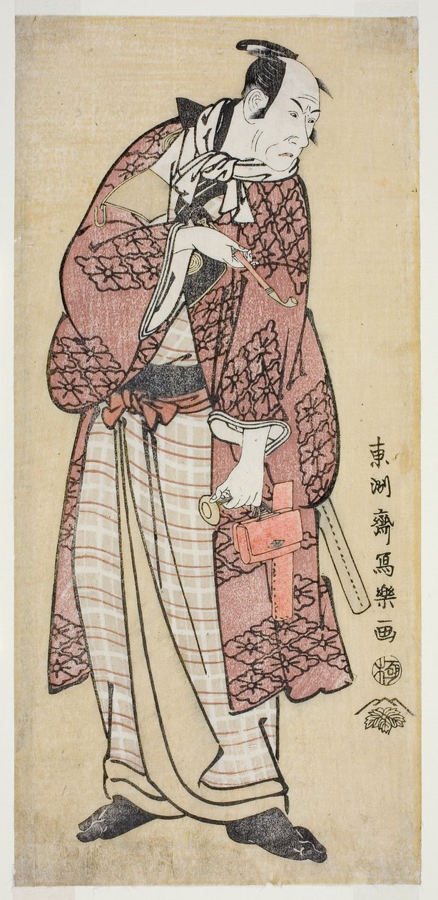 Näyttelijä Matsumoto Koshiro IV Yamatosta varakkaana bumpkina, itse asiassa Ninokuchin kylän Magoemon (Yondai-me Matsumoto Koshiro no Yamato ei Yabo Daijin, jitsuwa Ninokuchi-mura Magoemon) tekijältä Toshusai Sharaku