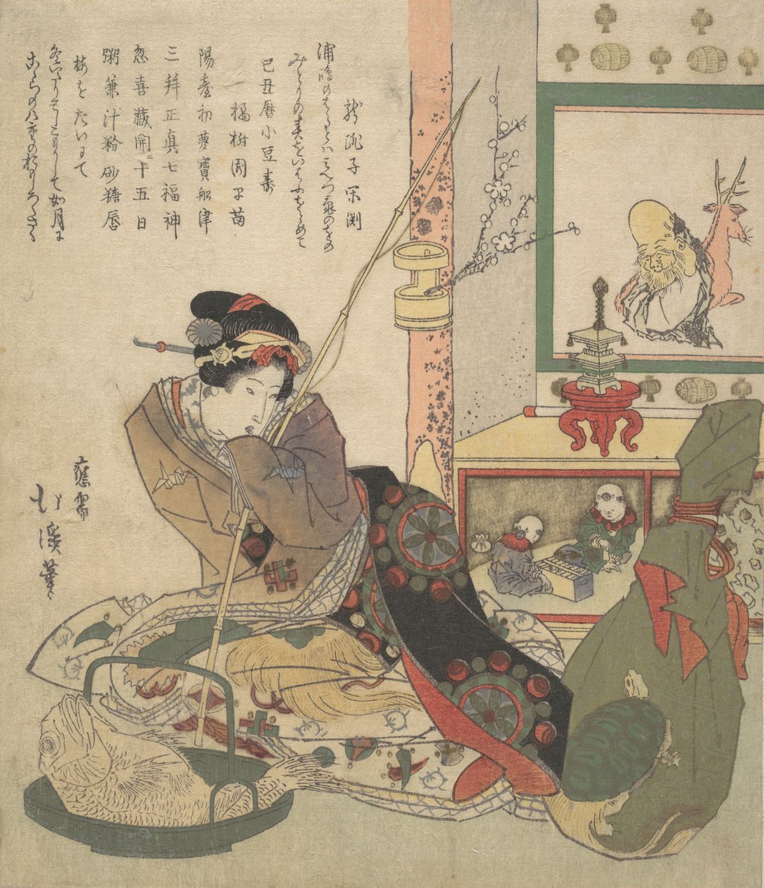 Kaunis nainen, Urashima, on Chief Ku -henkilö. tekijältä Totoya Hokkei