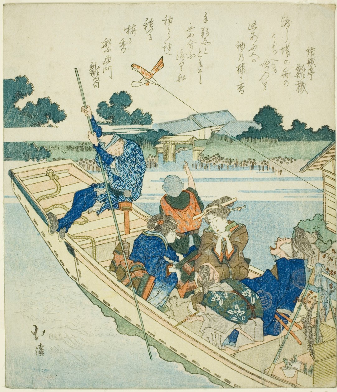 Sumida-joen ylittäminen uudenvuodenpäivänä tekijältä Totoya Hokkei
