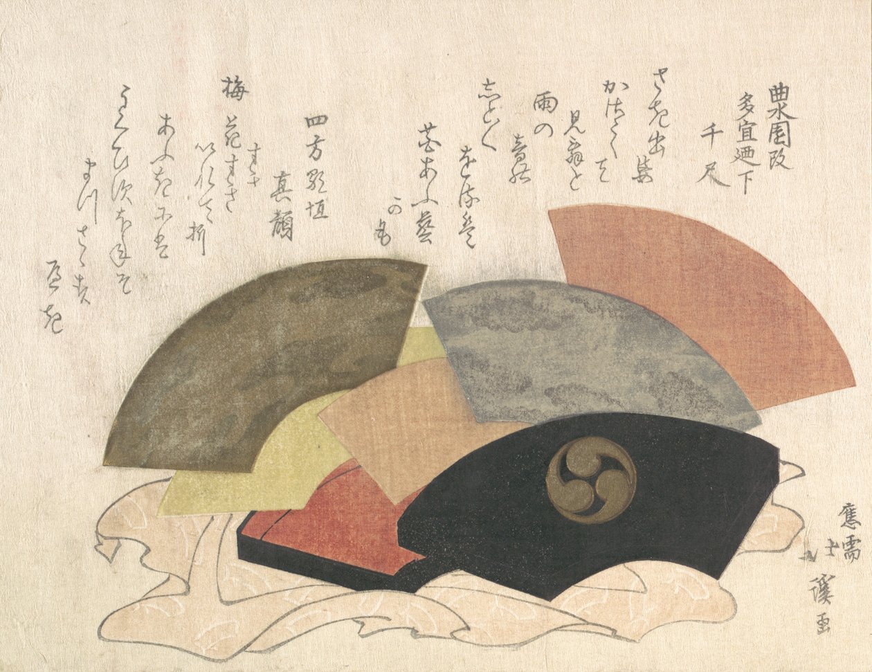 Viuhkalaatikko tuulettimien kanssa, 1800-luku. tekijältä Totoya Hokkei