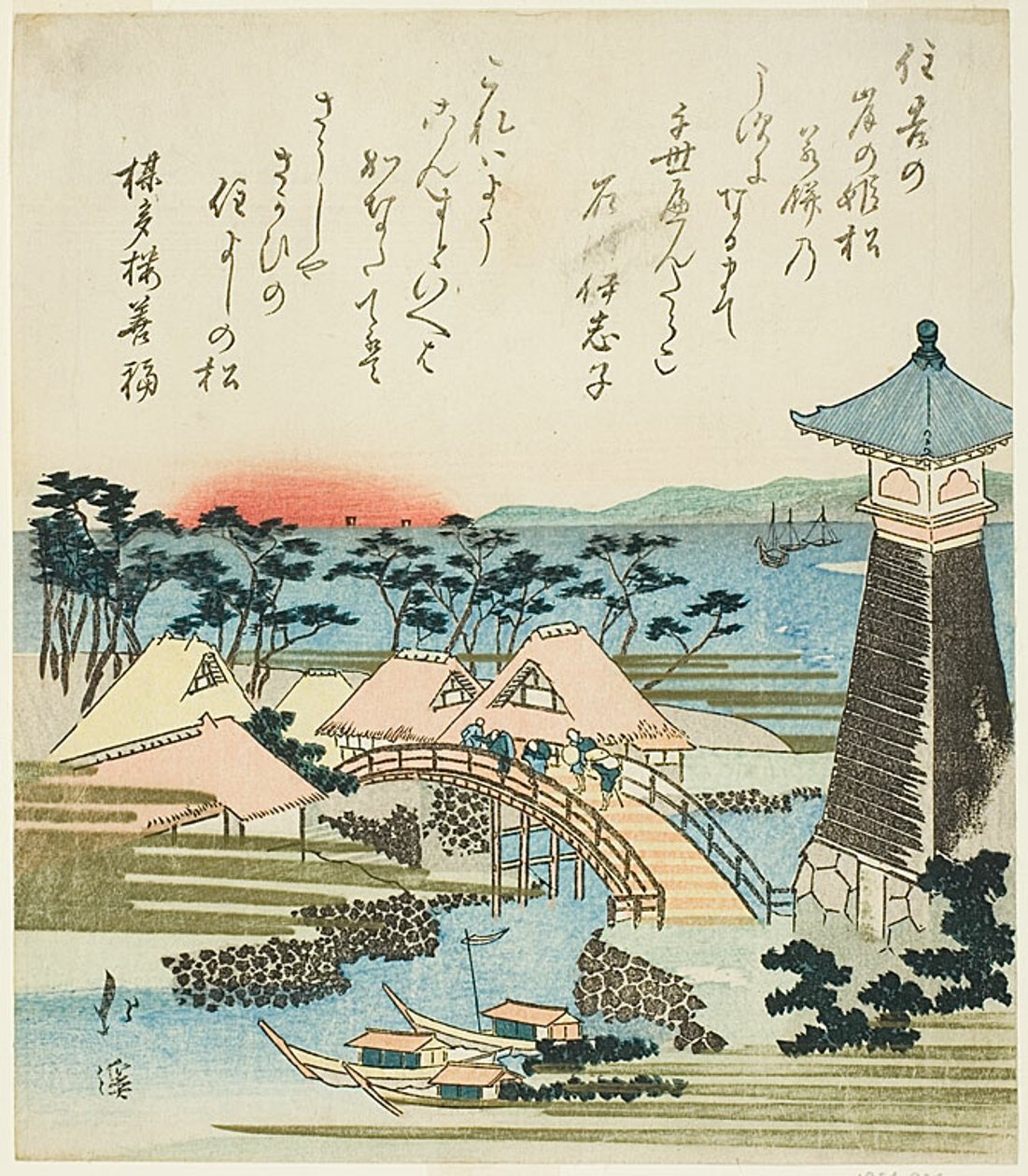 Sumiyoshin majakka, Osaka tekijältä Totoya Hokkei