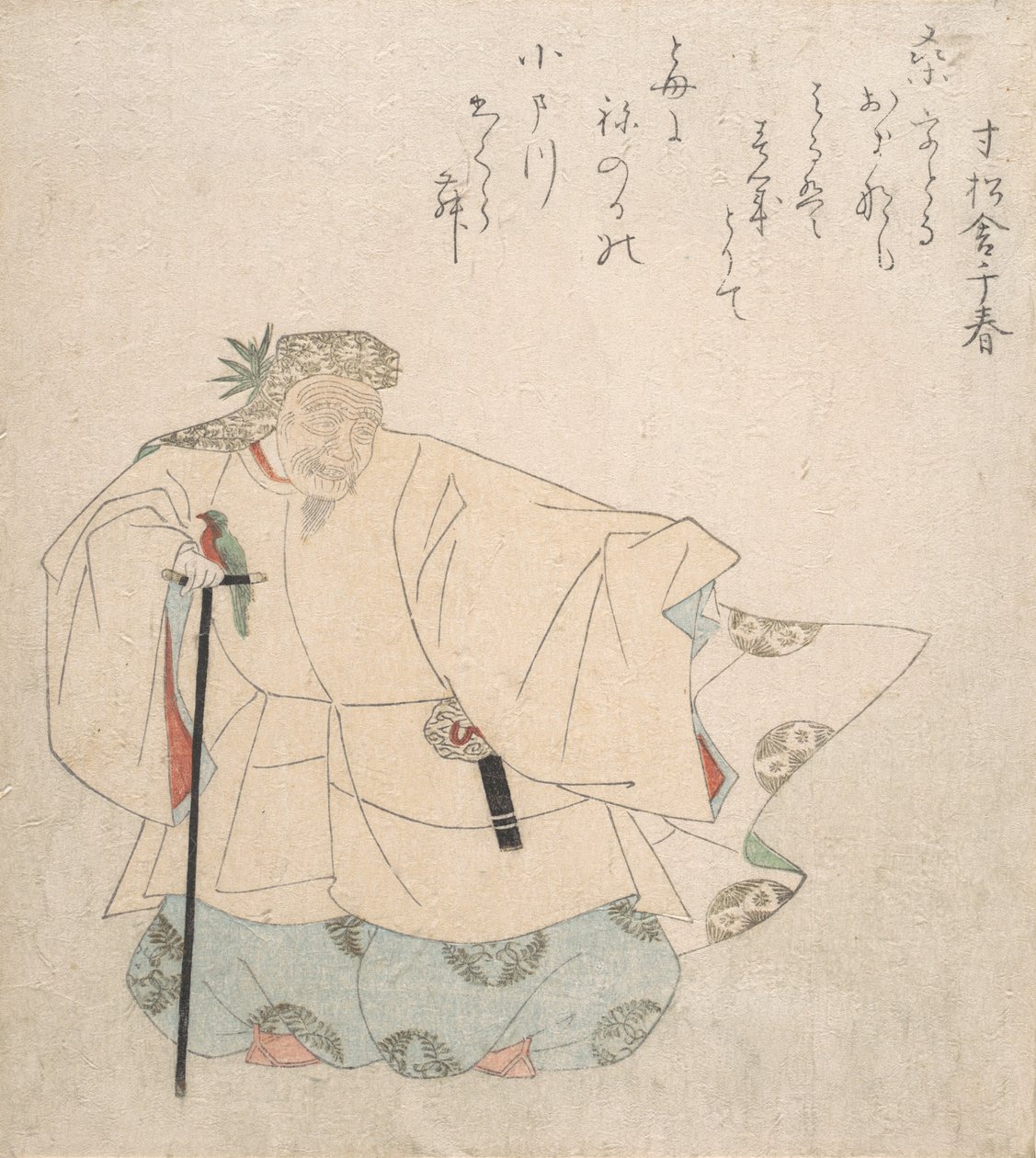 Kohtaus Noh Dancesta, n. 1820. tekijältä Totoya Hokkei