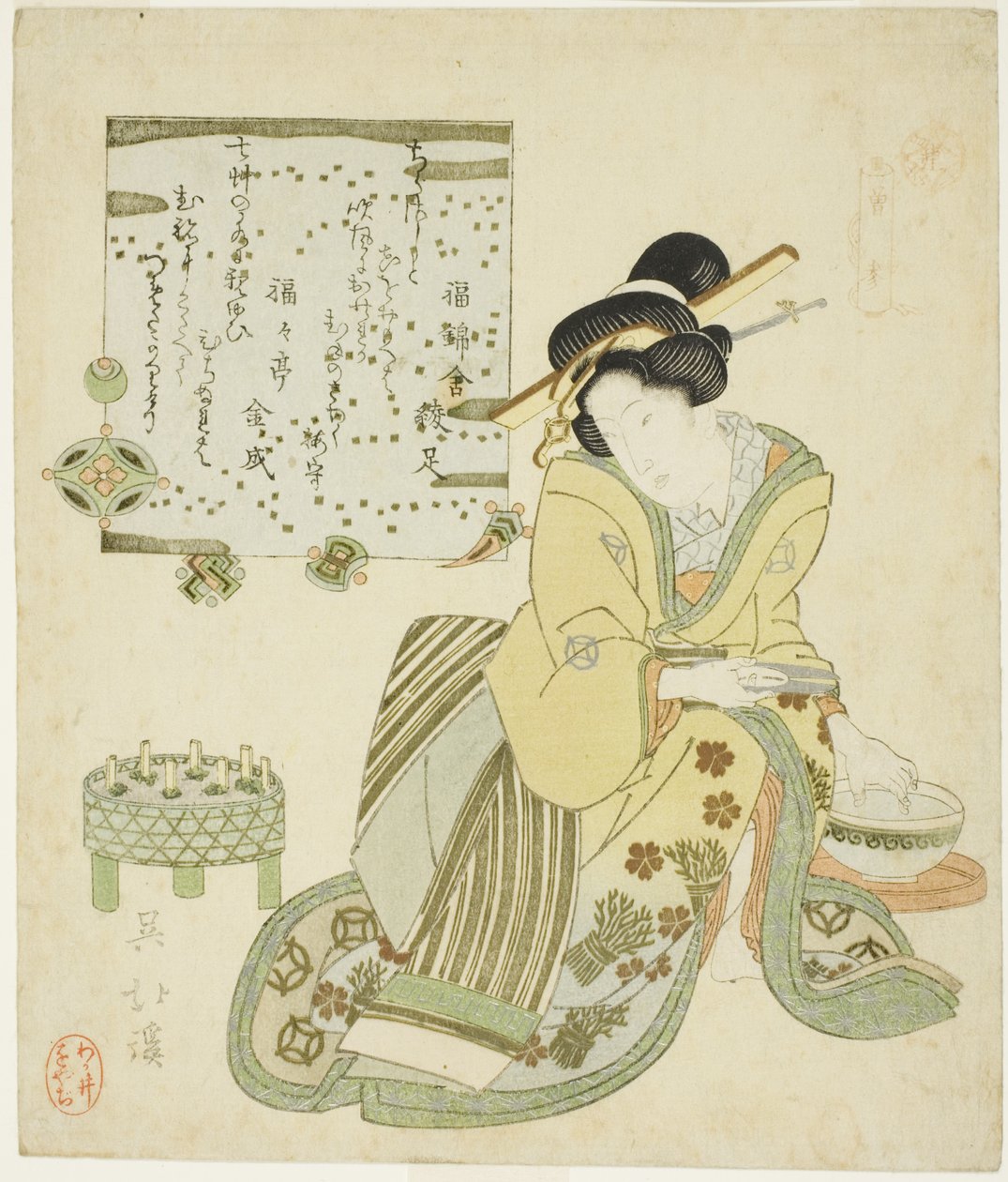 Zeng Shen (Jp: So Shin), sarjasta "Twenty-four Paragons of Filial Piety (Nijushiko)" tekijältä Totoya Hokkei