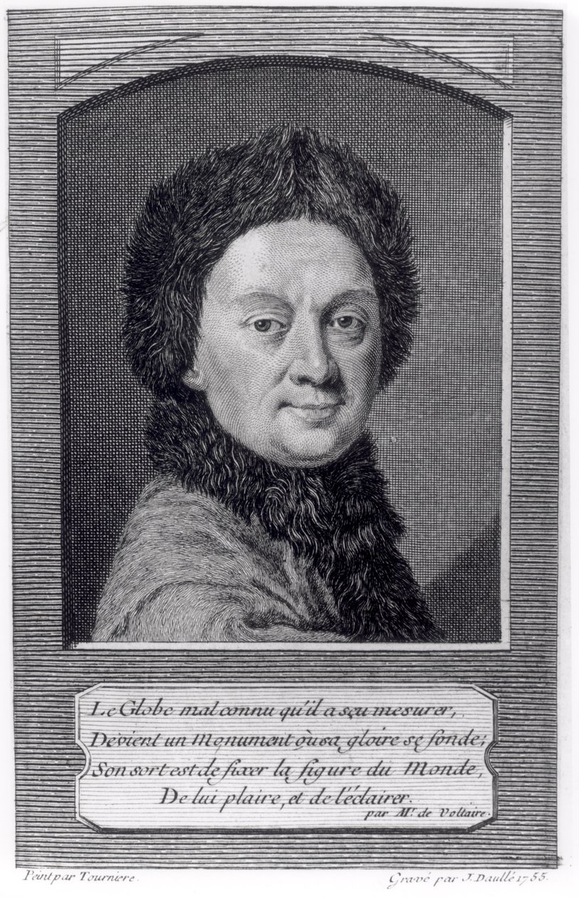 Pierre Louis Moreau de Maupertuis (1698-1759), kaiverrus John Daulle (1703-63) 1755 tekijältä Tourniere