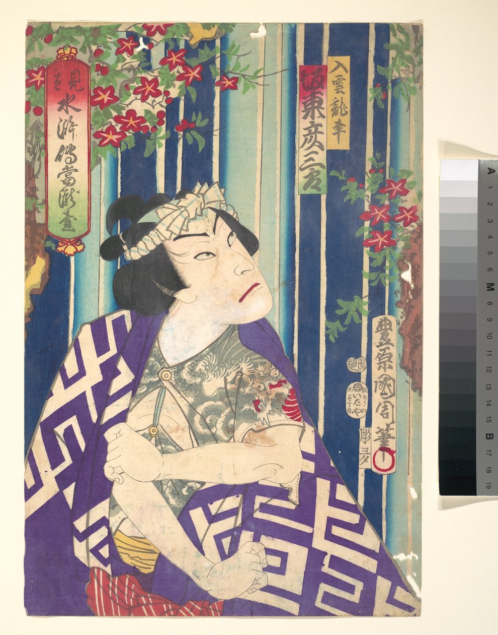 Imaginäres Porträt, Shuihuzhuan der Bühne: Tōryūdai - Schauspieler, Bandō Hikozaburō als Nyūunryū tekijältä Toyohara Kunichika