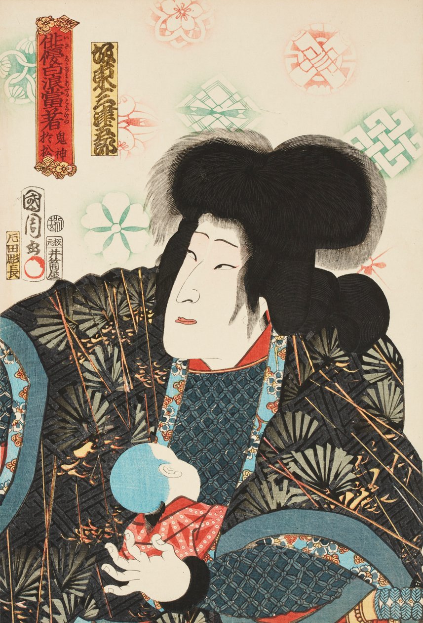 Näyttelijä Bandō Mitsugorō pahana Omatsuna (Kijin Omatsu) tekijältä Toyohara Kunichika