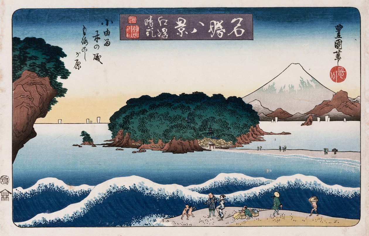 "Clearing Weather, Enoshima", sarjasta "Kahdeksan näkymää kuuluisista paikoista" tekijältä Toyokuni II