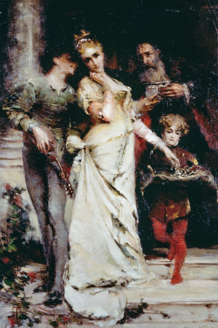 Luottamukset, Tranquillo Cremona (1837-1878), öljy kankaalle, 61,5x41 cm tekijältä Tranquillo Cremona