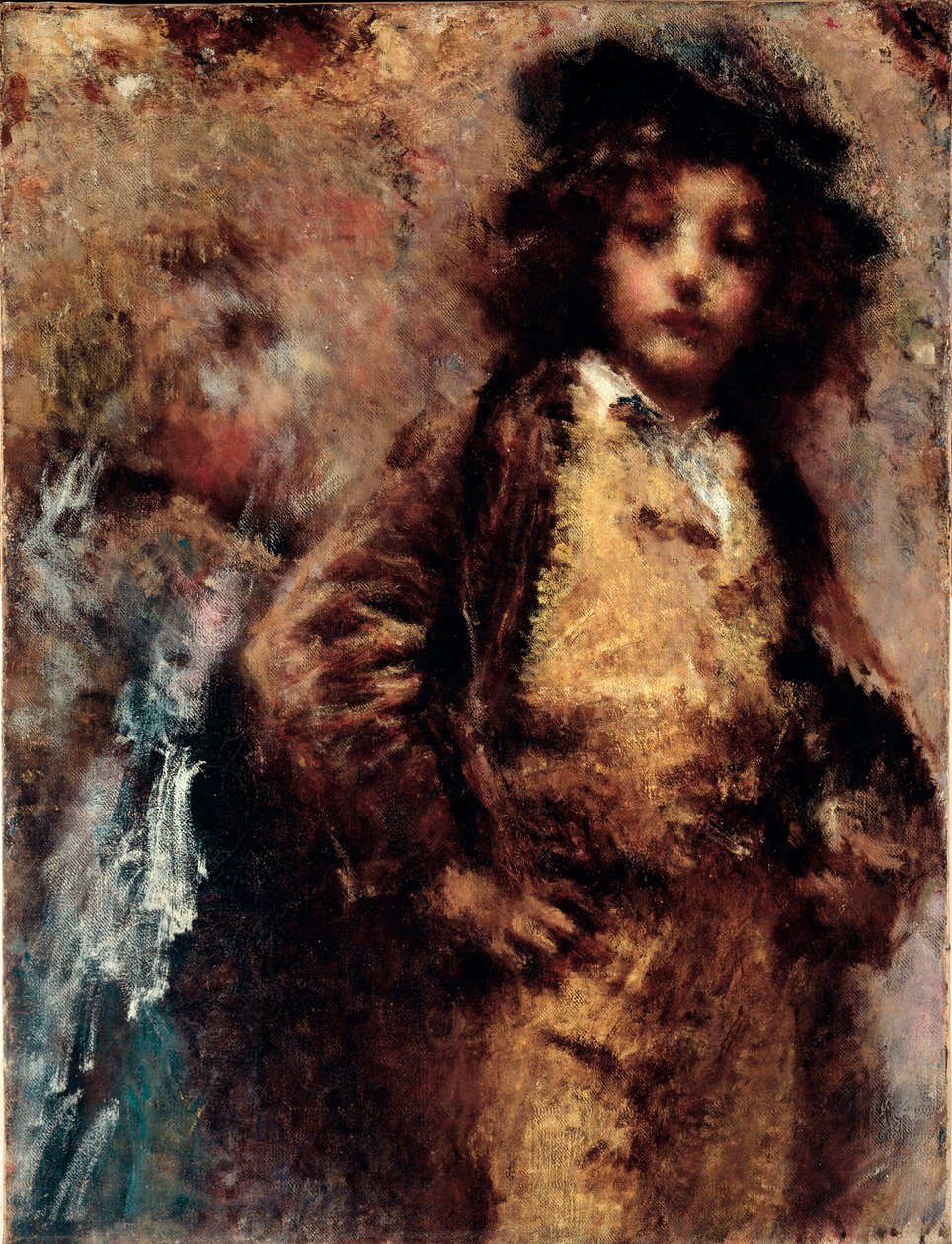 Huono mutta kaunis muotokuva nuoresta miehestä, joka näyttää dandyltä. Tranquillo Cremonan (1837-1878) maalaus Genes, Nervi, Galleria, Arte Moderna tekijältä Tranquillo Cremona