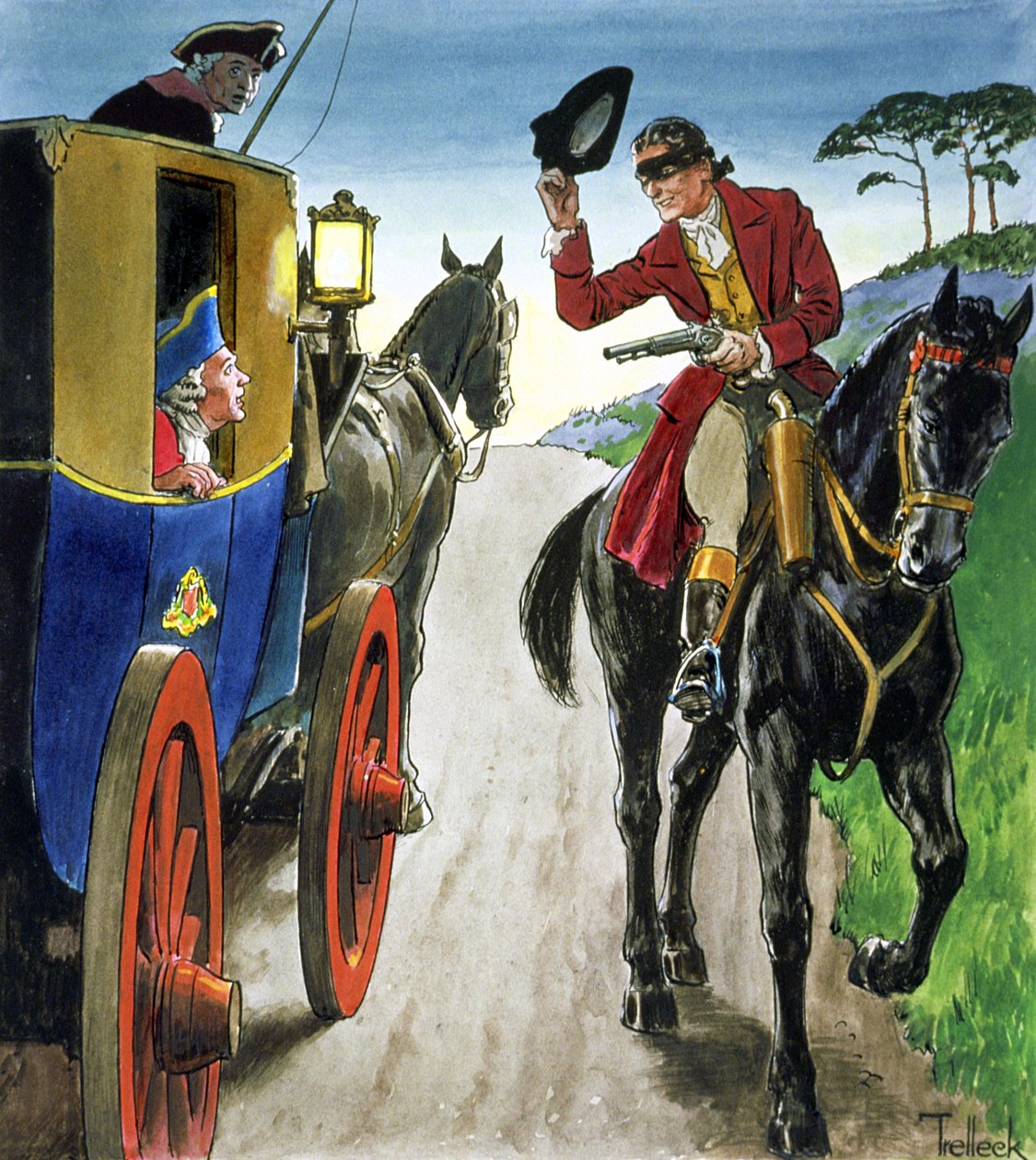 Dick Turpin (1706-39) teoksesta "Peeps into the Past", julkaistu noin 1900 tekijältä Trelleek