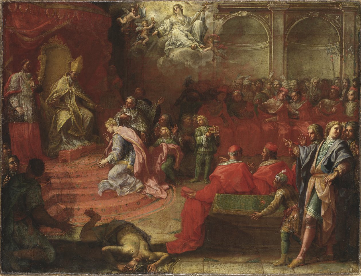 Aleksanteri VII ja kuningatar Kristina, n. 1655 tekijältä TrevisaniFrancesco