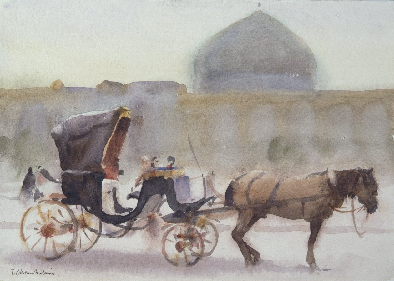 Hevonen ja vaunut, Naghshe Jahan Square, Isfahan (wc paperilla) tekijältä Trevor Chamberlain