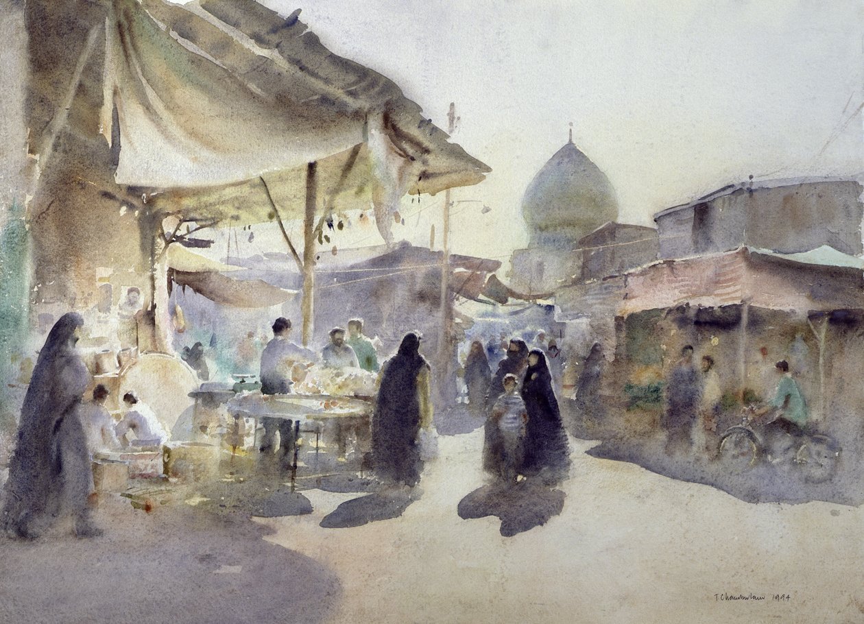Valo ja varjo, Shiraz Bazaar, 1994 (wc paperilla) tekijältä Trevor Chamberlain