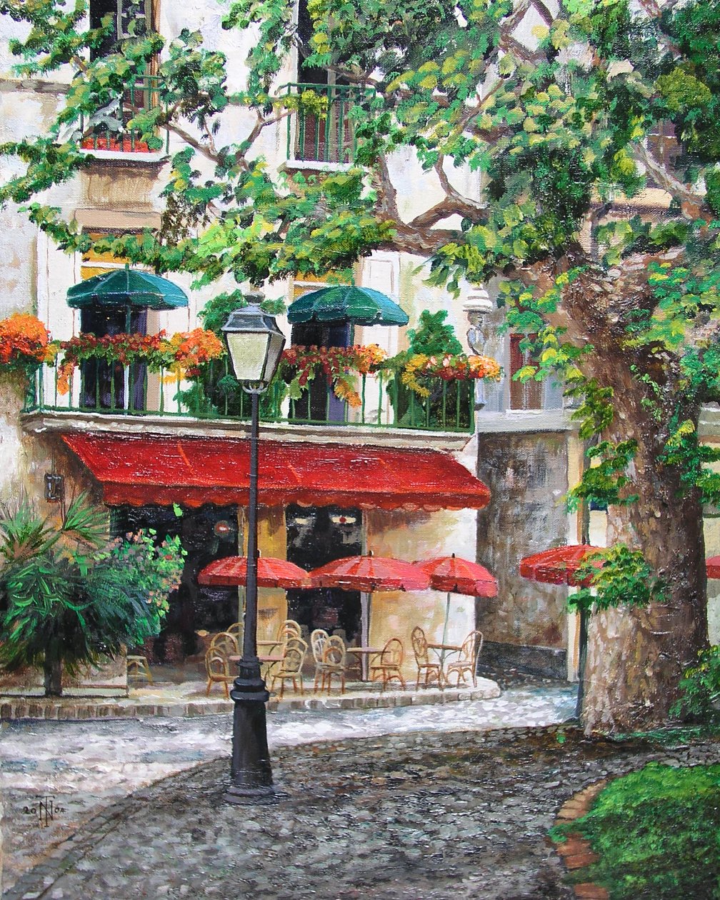 Cafe Beauclaire, Provence, 2004 tekijältä Trevor Neal