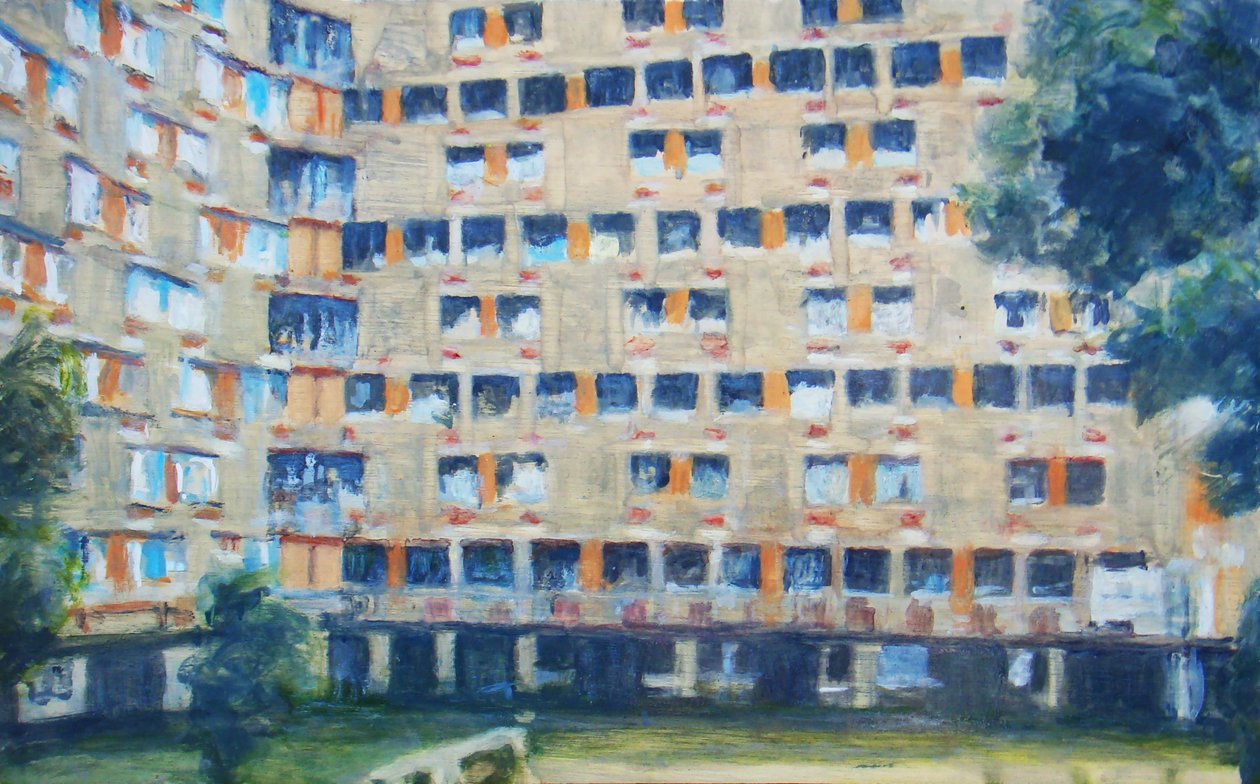 Paikka asua 10, 2011 (öljy vanerille) tekijältä Trevor Burgess