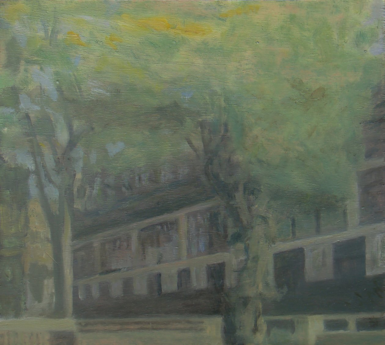 Paikka asua 3, 2010 (öljy vanerille) tekijältä Trevor Burgess