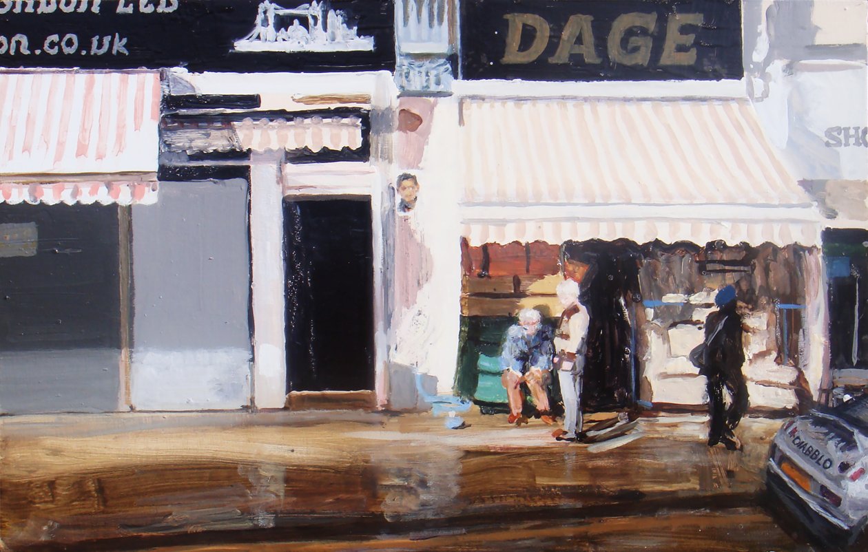 Toiminta vanhusten hyväksi, 2010 (öljy kartongille) tekijältä Trevor Burgess
