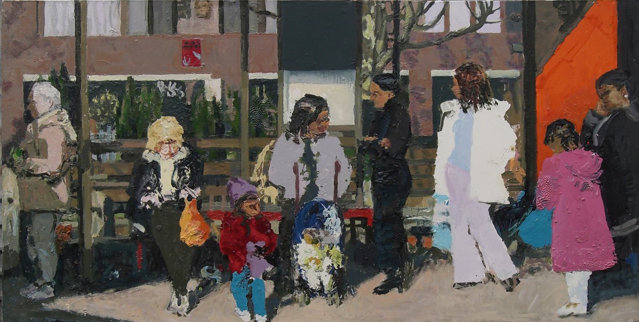 Bussipysäkki, 2003 (öljy kankaalle) tekijältä Trevor Burgess