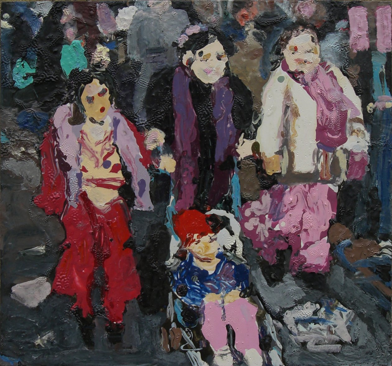Perheostokset, 2004 (öljy kartongille) tekijältä Trevor Burgess