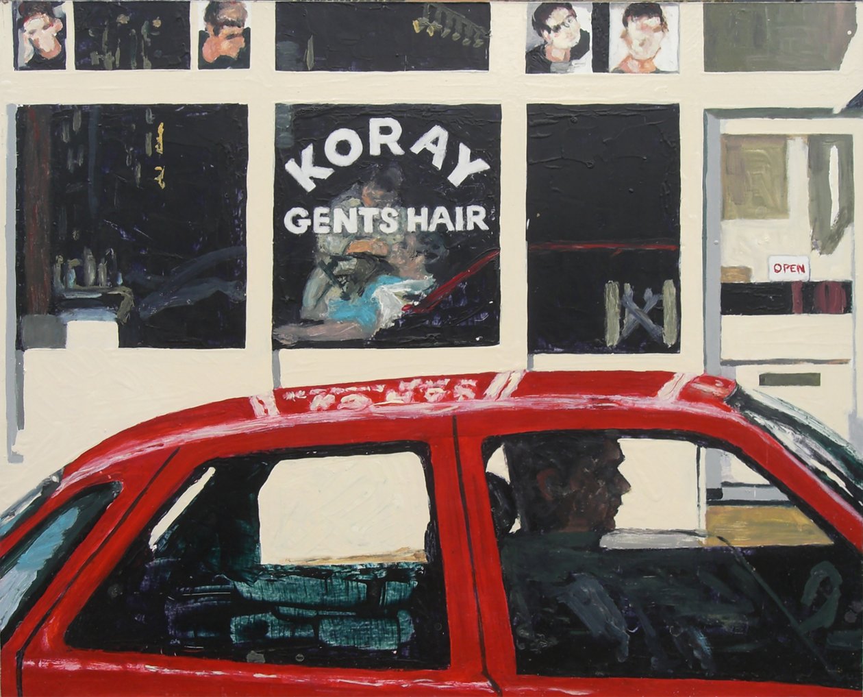 Koray Gents Hair, 2003 (öljy laudalle) tekijältä Trevor Burgess