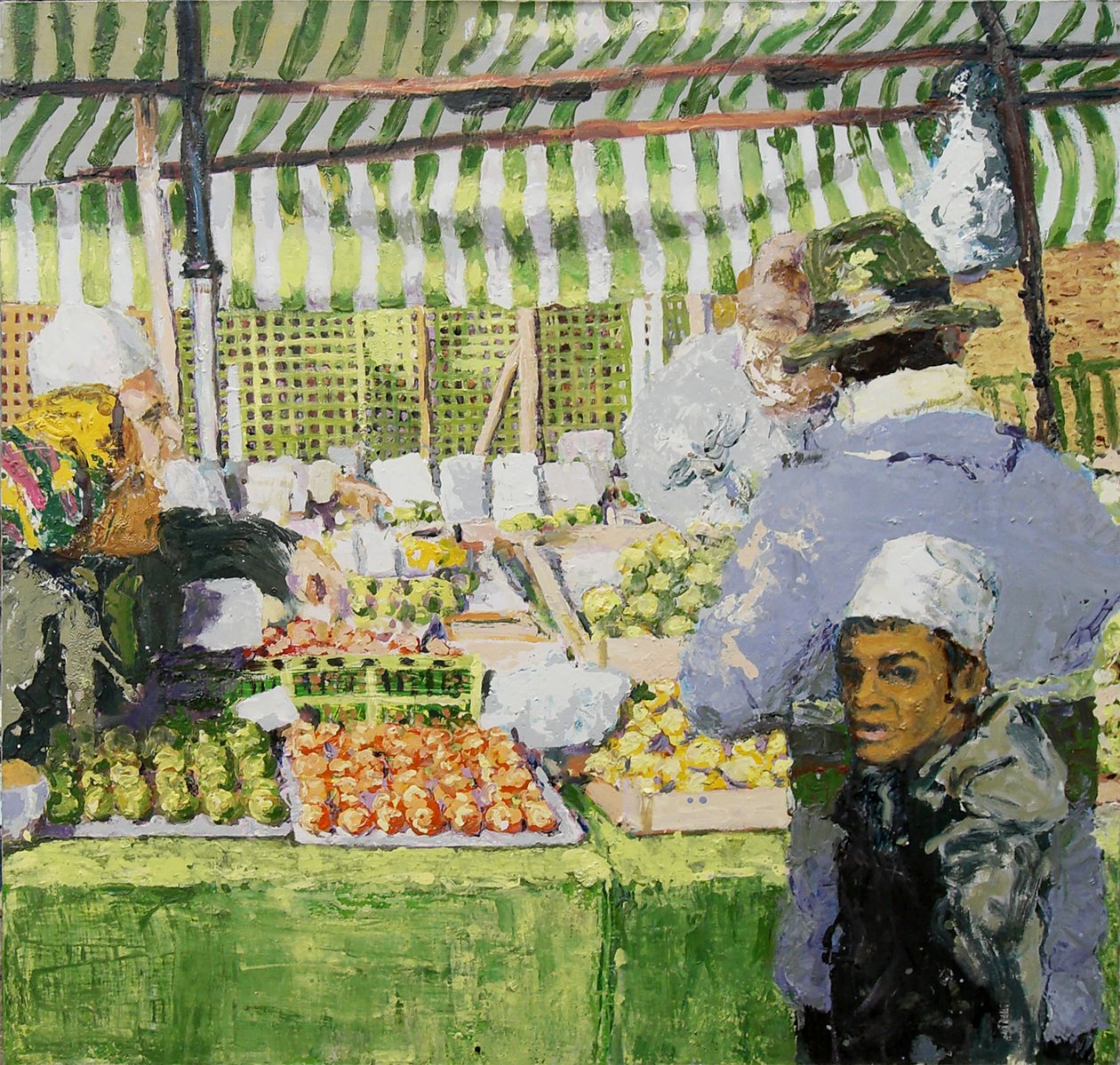 Torikoju (Ridley Road, Lontoo), 2003 (öljy kankaalle). tekijältä Trevor Burgess