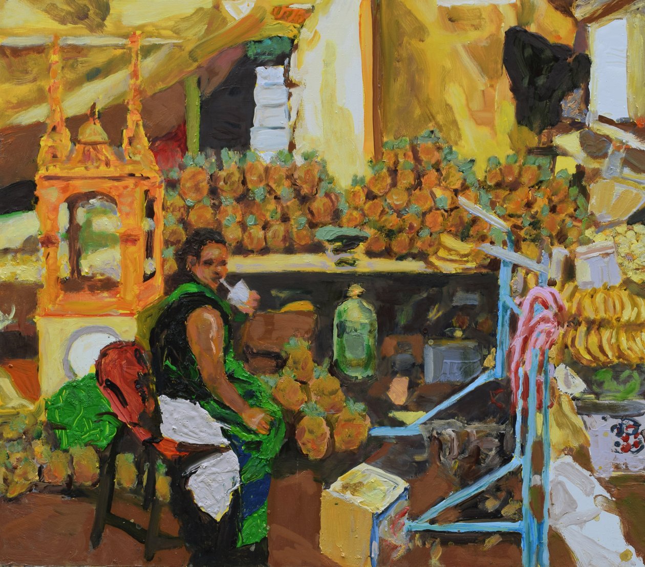 Ananastrilogia 2 (Mexico City), 2018 (öljy laudalle) tekijältä Trevor Burgess