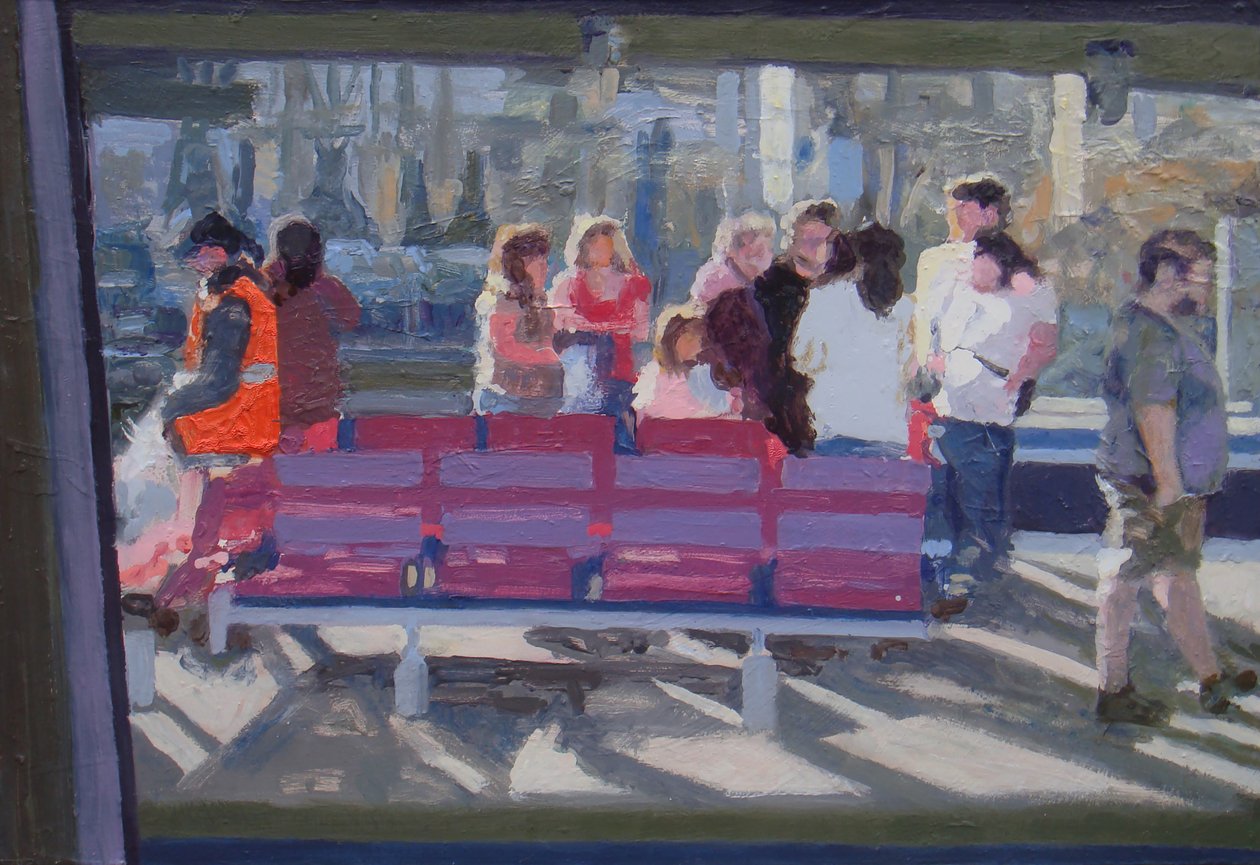 Junan ikkunasta katsottuna, 2010 (öljy kartongille) tekijältä Trevor Burgess