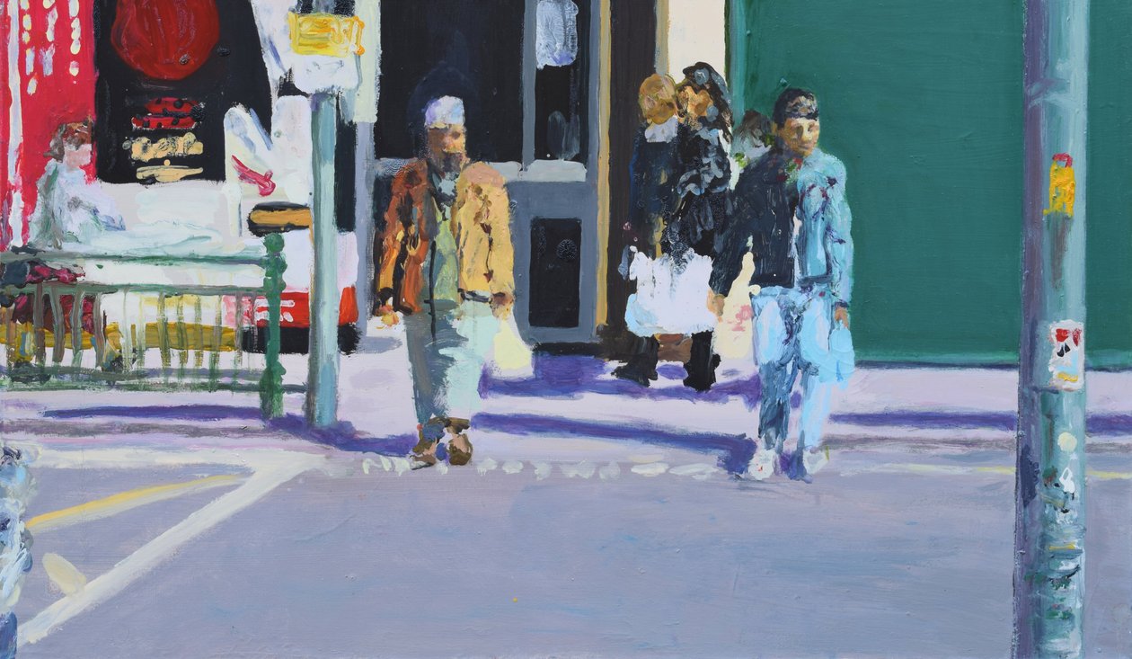 Kadun ylitys, 2009 (öljy kankaalle) tekijältä Trevor Burgess