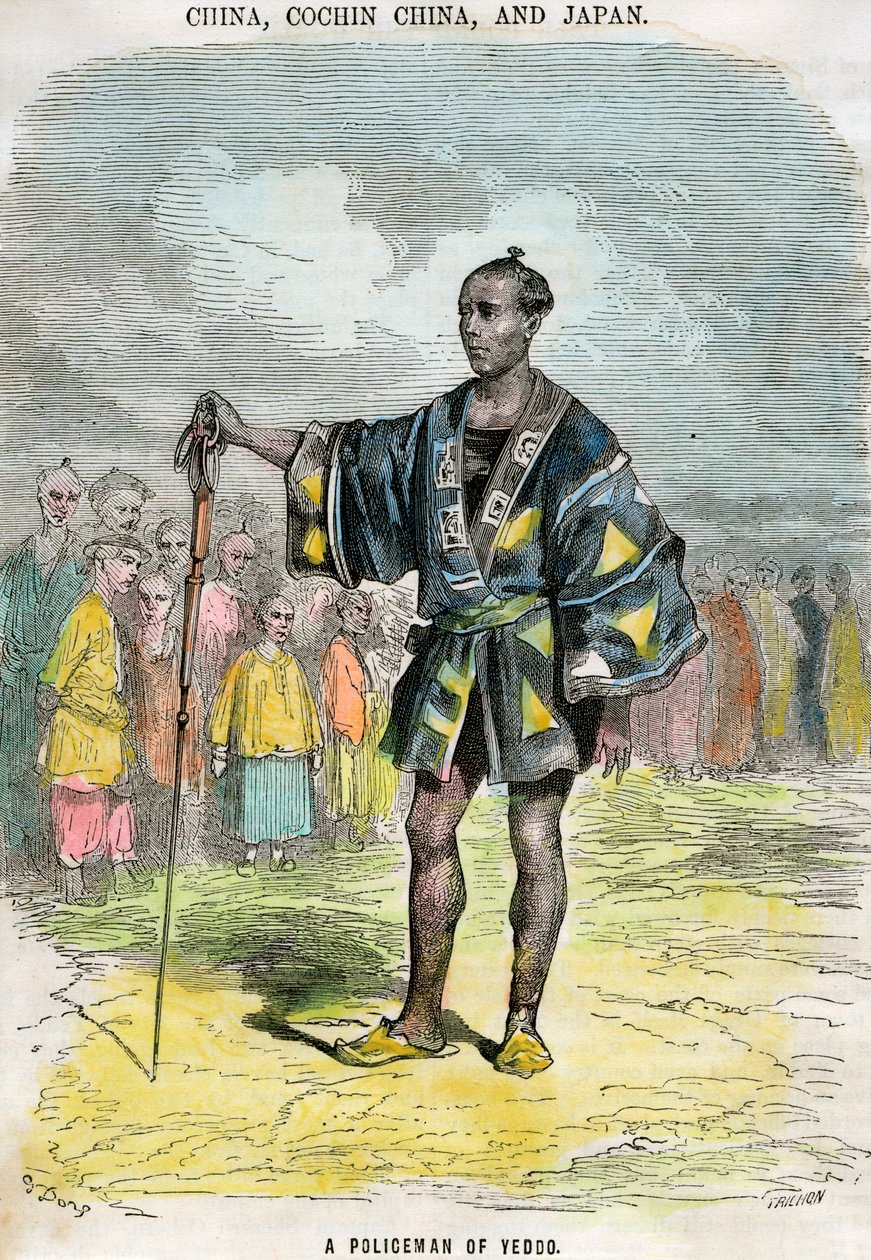 Yeddo Edon poliisi, Japani, vuodelta 1880 tekijältä Trichon
