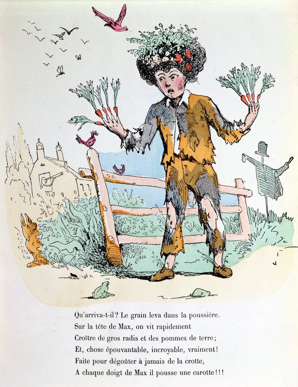 Lapsi, joka ei koskaan pese, kuvitus elokuvaan "Les Defauts Horribles", 1862 tekijältä Trim
