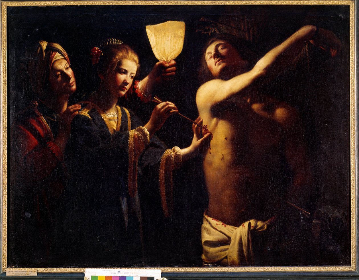 Saint Sebastian parantaa Pyhän Irene Sebastianin toimesta ensimmäisen marttyyrikuolemansa jälkeen, ja leski Irene ja hänen palvelijattarensa hoitavat häntä. Trophime Bigotin maalaus, joka tunnetaan nimellä Le Maitre a la Candelle (1600-luku). 1620-1630. Hi tekijältä Trophime Bigot