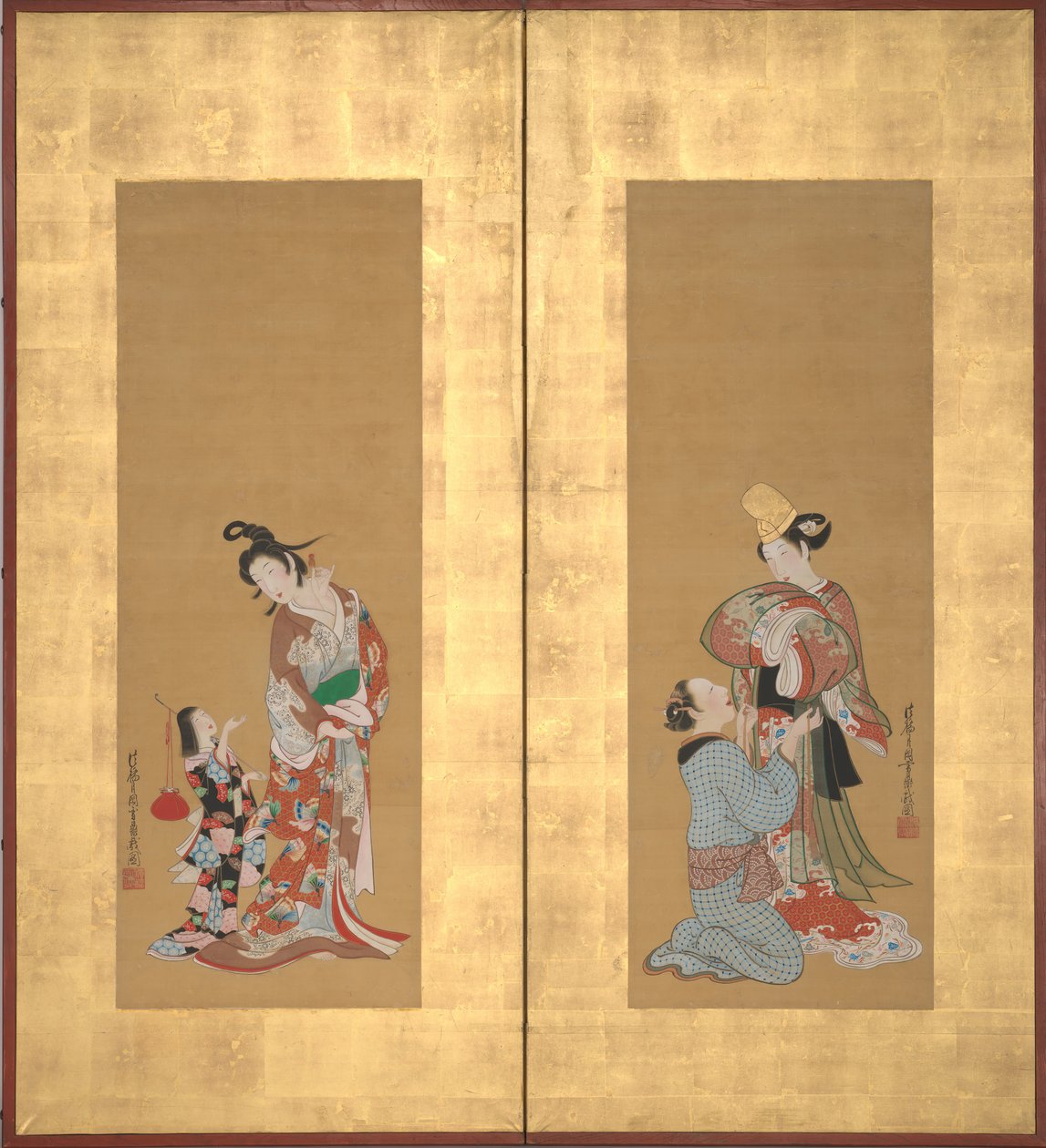 Shirabyoshi tanssija ja naispalvelija, kurtisaani ja tyttövahti, 1700-luvun puoliväli. tekijältä Tsukioka Masanobu