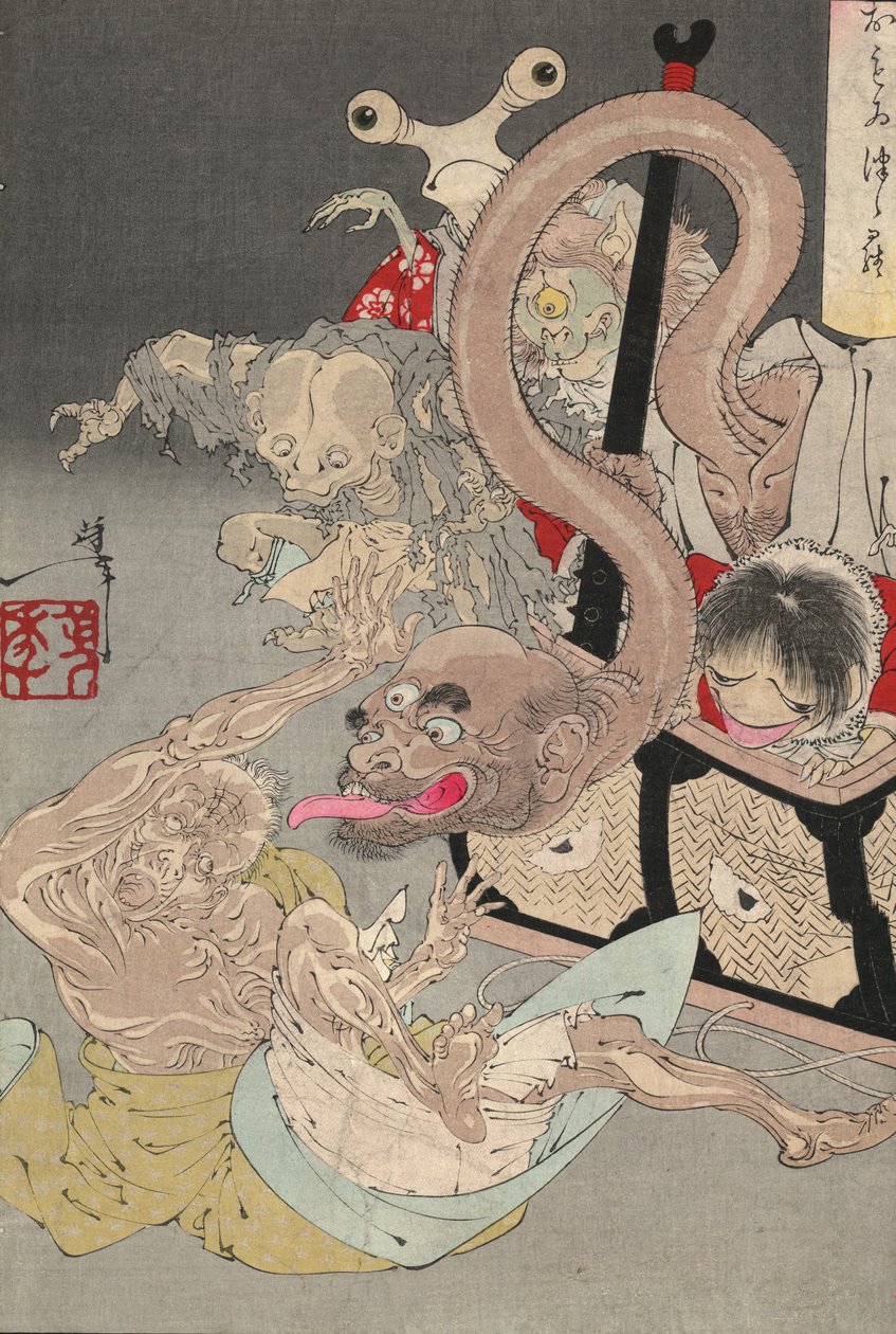 Pandoran lipas, 1880-luku tekijältä Tsukioka Yoshitoshi