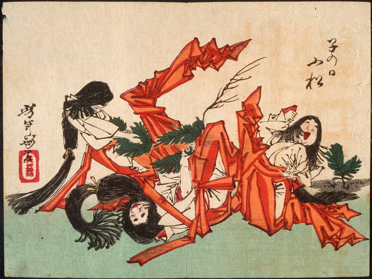 Ziehen von Kieferntrieben am Tag der Ratte tekijältä Tsukioka Yoshitoshi