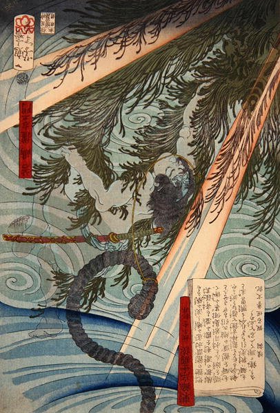 Wakashima Gonemon and the Bell teoksesta Tales of the floating world on East Brocade tekijältä Tsukioka Yoshitoshi