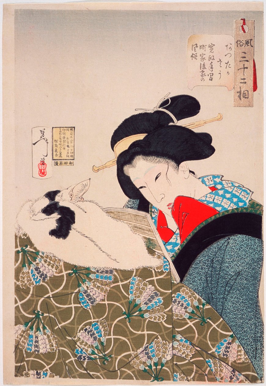 Lämmin: Kansei-kauden kaupunkilaisleski (1789-1800) tekijältä Tsukioka Yoshitoshi