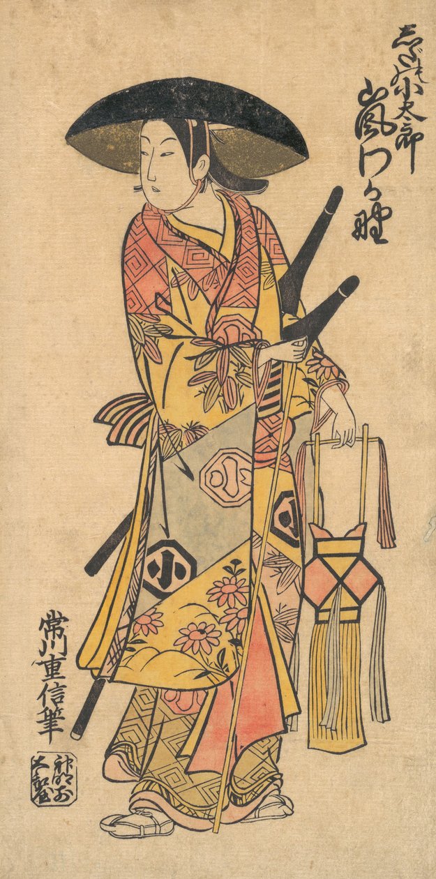 Näyttelijä Arashi Otohachi 1695-1769 tunnistamattomassa roolissa. tekijältä Tsunegawa Shigenobu