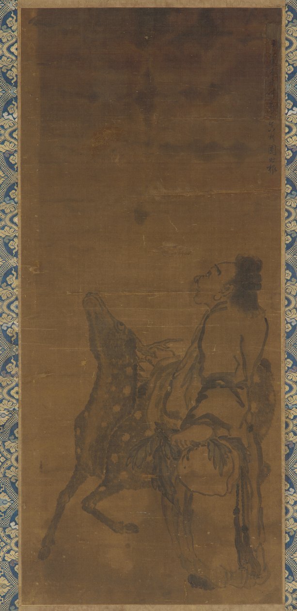 Kuolematon ja peura katselemassa lohikäärmettä päänsä päällä, 1751. tekijältä Tuan Shigen
